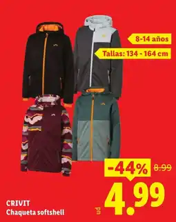 Lidl Crivit chaqueta softshell oferta