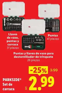 Lidl Parkside set de carraca oferta