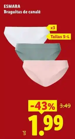 Lidl Esmara braguitas de canalé oferta