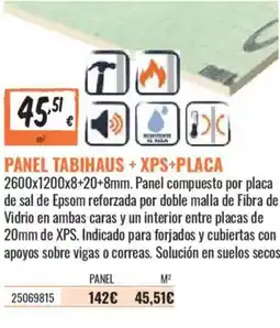 Obramat Panel Tabihaus + Xps+placa oferta