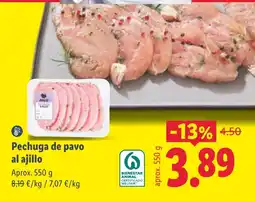 Lidl Pechuga de pavo al ajillo oferta