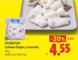 Lidl Ocean Sea Calamar limpio y troceado oferta