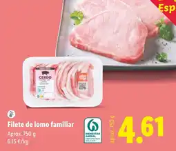 Lidl Cerdo filete de lomo familiar oferta