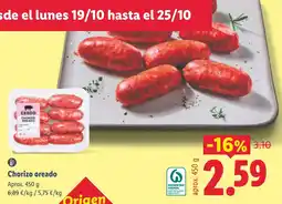 Lidl Cerdo chorizo oreado oferta