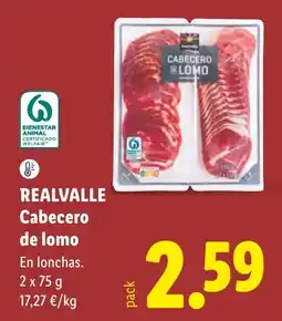 Lidl Realvalle cabecero de lomo oferta