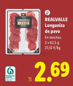Lidl Realvalle longaniza de pavo oferta