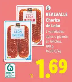 Lidl Realvalle chorizo de león oferta