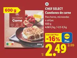 Lidl Chef Select Canelones de carne oferta