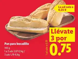 Lidl Pan para bocadillo oferta