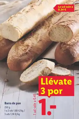 Lidl Barra de pan oferta