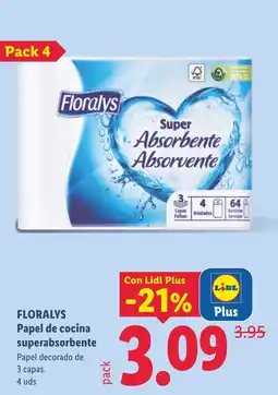 Lidl Floralys papel de cocina superabsorbente oferta