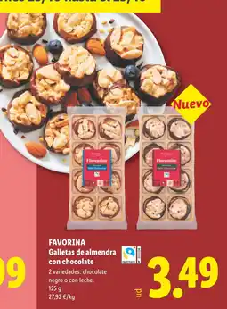 Lidl favorina galletas de almendra con chocolate oferta