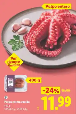 Lidl Pulpo entero cocido oferta