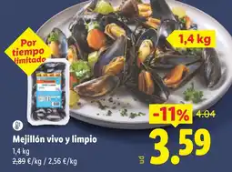 Lidl Mejillón vivo y limpio oferta