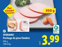 Lidl Serrano pechuga de pavo fiambre oferta
