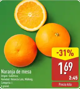 ALDI Naranja de mesa oferta