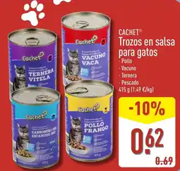 ALDI Cachet trozos en salsa para gatos oferta