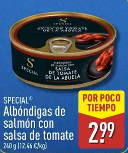 ALDI Special albóndigas de salmón con salsa de tomate oferta