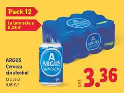 Lidl Argus cerveza sin alcohol oferta