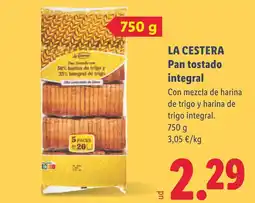 Lidl La Cestera pan tostado integral oferta