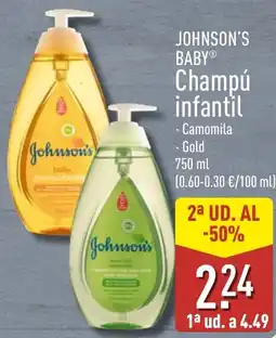 ALDI Johnson's baby champú infantil oferta