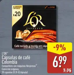 ALDI L'OR cápsulas de café Colombia oferta