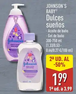 ALDI johnson's baby dulces sueños oferta
