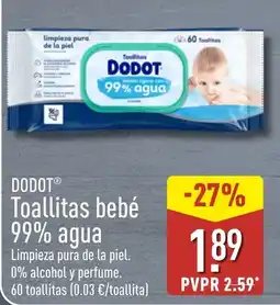 ALDI DODOT toallitas bebé 99% agua oferta