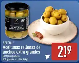 ALDI Special aceitunas rellenas de anchoa extra grandes oferta