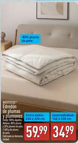 ALDI Novitesse edredón de plumas y plumones oferta
