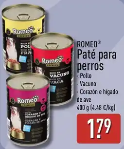 ALDI Romeo paté para perros oferta