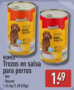 ALDI Romeo trozos en salsa para perros oferta