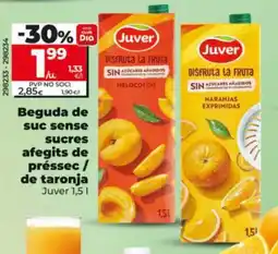 Dia Juver beguda de suc sense sucre afegits de préssec / de taronja oferta