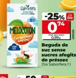 Dia Dia Saborfera beguda de suc sense sucres afegits de pressec oferta