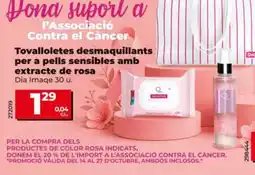 Dia Dia Image Tovalloletes desmaquillants per a pells sensibles amb extracte de rosa oferta