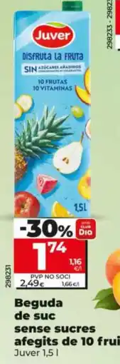 Dia Juver beguda de suc sense sucre afegits de 10 fruites oferta