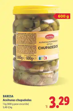 Lidl Baresa aceitunas chupadedos oferta