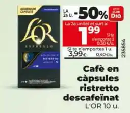 Dia L'OR café en capsules ristretto descafeïnat oferta
