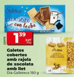Dia Dia Galleteca galetes cobertes amb rajola de xocolata amb llet oferta