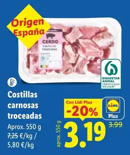 Lidl Cerdo costillas troceadas oferta
