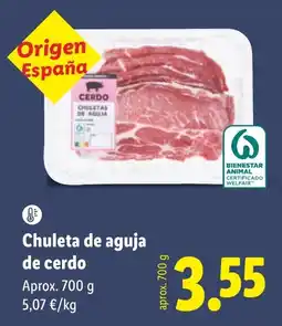 Lidl Cerdo chuleta de aguja oferta
