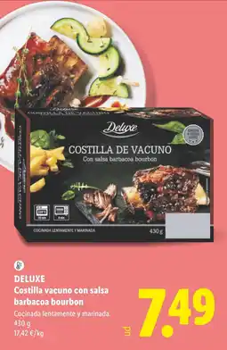 Lidl Deluxe costilla vacuno con salsa barbacoa bourbon oferta