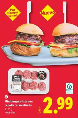 Lidl Miniburger mixta con cebolla caramelizada oferta