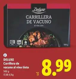 Lidl Deluxe carrillera de vacuno al vino tinto oferta