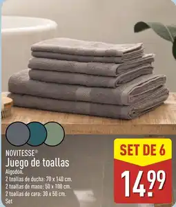ALDI Novitesse juego de toallas oferta