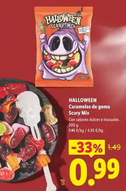 Lidl Halloween caramelo de goma scary mix oferta