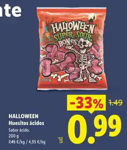 Lidl Halloween huesitos ácidos oferta