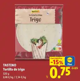 Lidl Tastino tortilla de trigo oferta