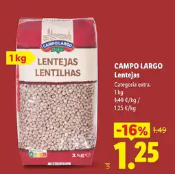 Lidl Campo Largo lentejas oferta