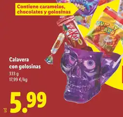 Lidl Calavera con golosinas oferta